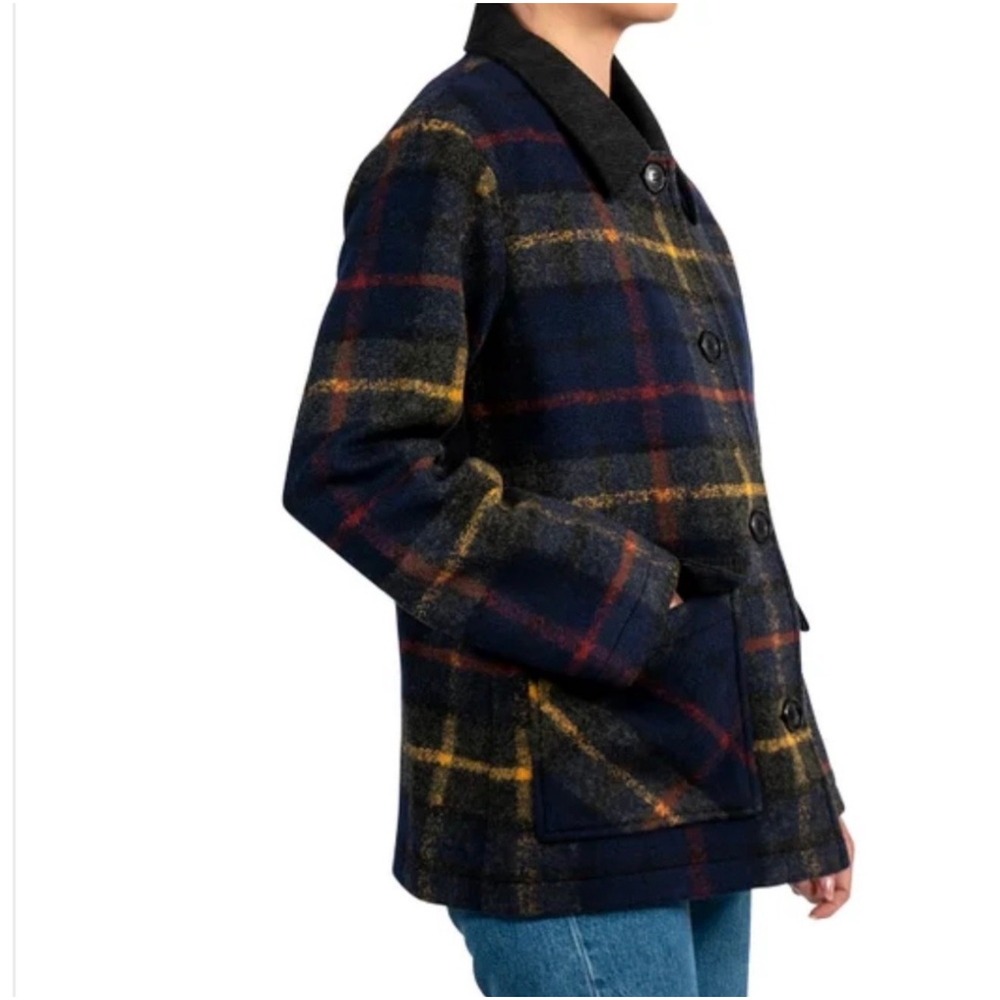 Pendleton Women's Wool Blend Barn Coat | Royal Blue Plaid | NWOT - Picture 2 of 8
